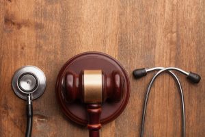 gavel and a stethoscope